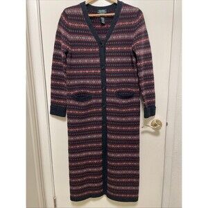 RALPH LAUREN SOUTHWESTERN INDIAN BLANKET FAIR ISLE WOOL CARDIGAN SWEATER COAT PS